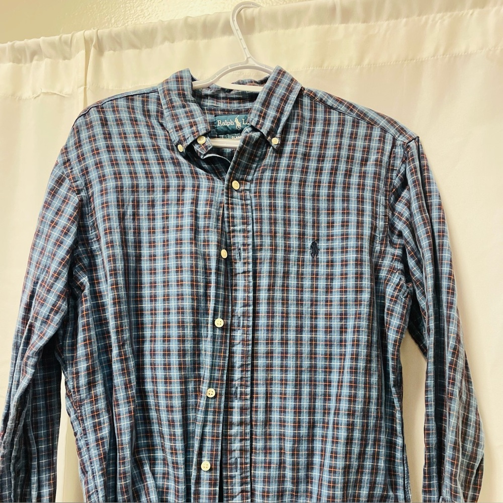 Ralph Lauren Men's Classic Fit Front-Buttoned Long Sleeve | Blue | Small